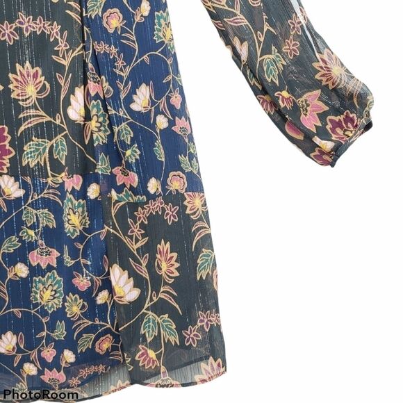 BcbgenerationMetallic Floral Bow Back‎ Dress XXS - Picture 4 of 13